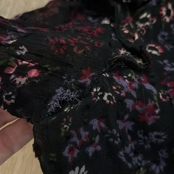 Flaw - New Reiss Long Sleeve Pintuck Floral Ruffle Mini Dress Size 12 NWT - Picture 10 of 13